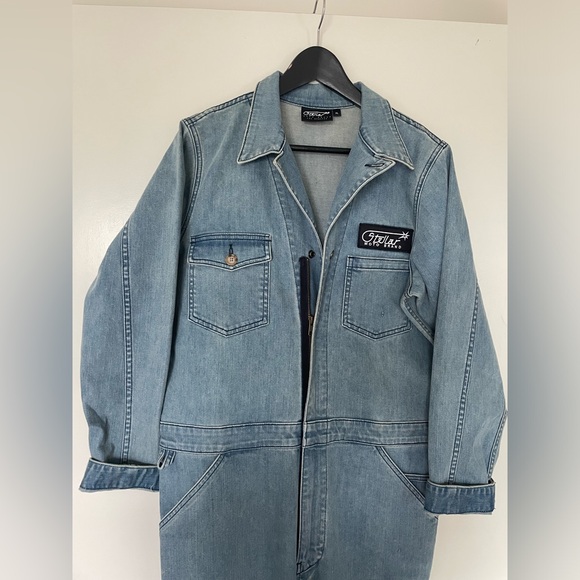 Denim jumpsuit, work suit, coverall; made in USA Woman owned company - Picture 7 of 16